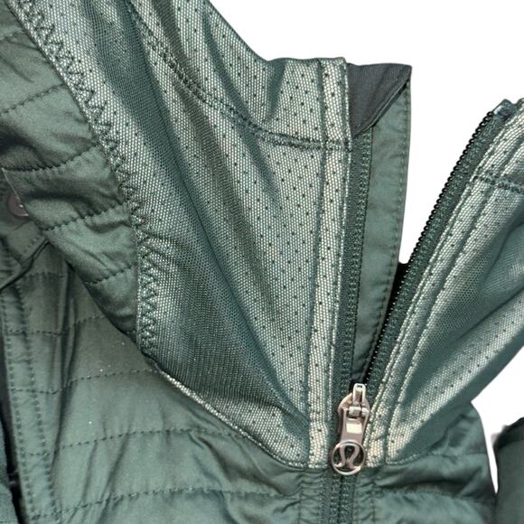 Lululemon Fleecy Keen Jacket II Women's Size 10 Fuel Green Hooded Casual Winter - Picture 13 of 16